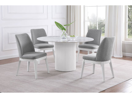 Quincy - Round Dining Table - White Marble