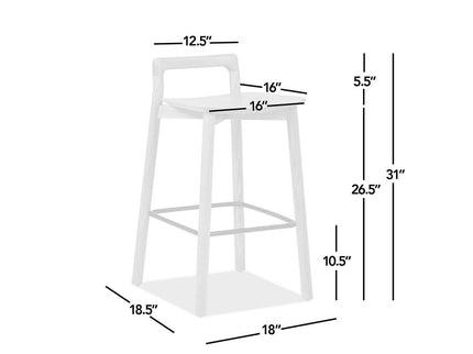 Sven - Modern Minimalist Low Back Counter Stool - Natural Blonde Ash