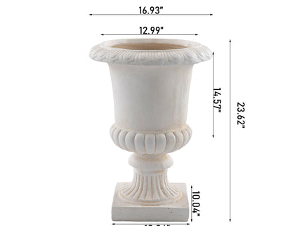 Roman Urn Planter Pot For Indoor / Outdoor - Beige White