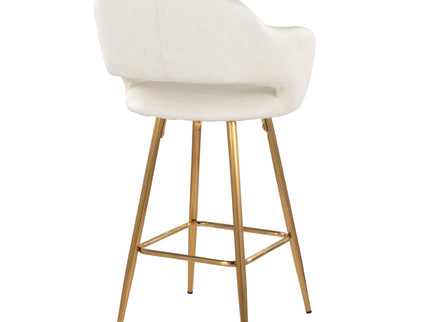 Margarite - Contemporary Fixed Height Counter Stool With Footrest (Set of 2) With Square