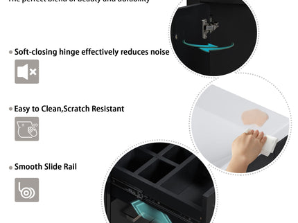 Bathroom Vanity With Sink, Storage Cabinet, Freestanding Set With 3 Drawers & Soft Closing Doors