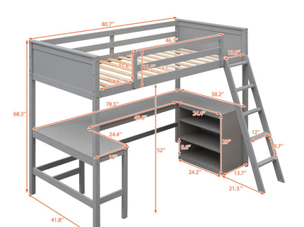 Loft Bed With Shelves With Desk