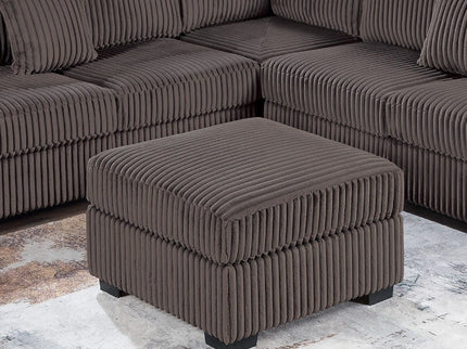 Upholstered L - Shaped 4 Piece Sectional Set With USB, Cocktail Ottoman