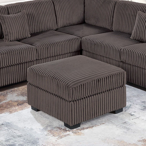 Upholstered L - Shaped 4 Piece Sectional Set With USB, Cocktail Ottoman