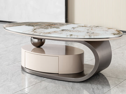 Oval Coffee Table With Drawer