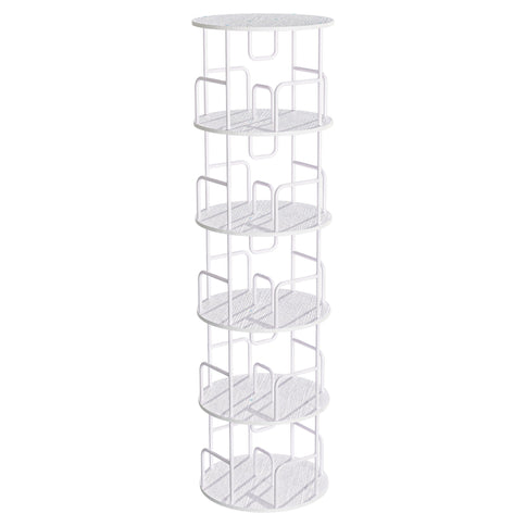 Rotating Bookshelf Tower 5 Tier Spinning 360 Degree Revolving Storage Shelf