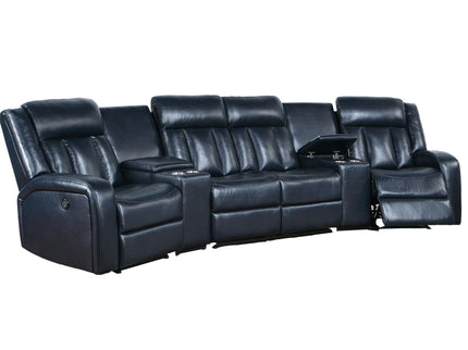 Reclining Sectional Sofa Set With Console Cup Holders USB Ports And Track Arms