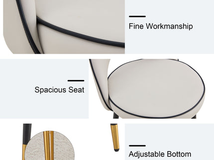 Modern Upholstered 360° Rotatable Bar Chair With Metal Legs For Dining Room (Set of 2)