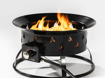 Propane Gas Fire Pit Table, 50000 Btu Round For Outside Patio - Black