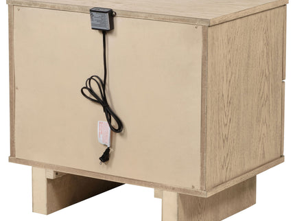 Kimpton - 2 Drawer Nightstand With USB Charging Ports - Beige