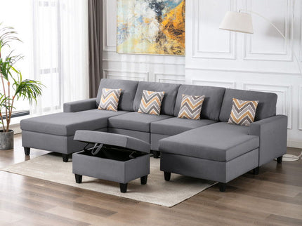 Nolan - Fabric 5 Piece Sectional Sofa With Interchangeable Legs
