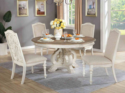 Elegant Dining Set Round Table And Side Chairs