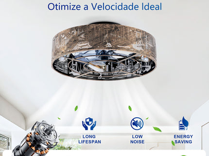 20" Iron Art Ceiling Fans With Remote, Flush Mount Ceiling Fan With 6 Speeds Reversible Motor, Not Included Bulbs - Blush / Gold / Bronze