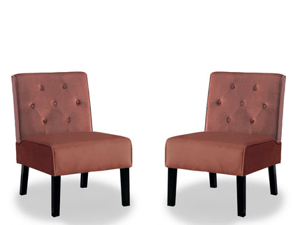 Reese - Living Room Armless Button Tufted Pattern Accent Chair (Set of 2)