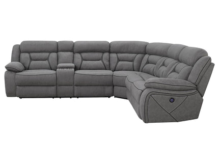 Barton - Upholstered Power Reclining Sectional Sofa - Gray