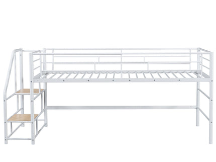 Loft Bed With Storage Stairs And Metal Frame