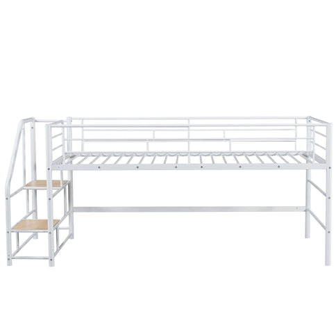 Loft Bed With Storage Stairs And Metal Frame