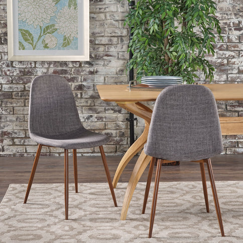 Modern Minimalist Fabric Dining Chair With Iron Legs