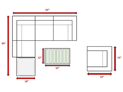 Stylish Entertainment Sectional Set, Outdoor Living