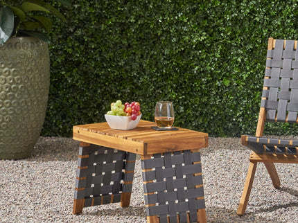 Outdoor Wooden Foldable Side Table - Teak
