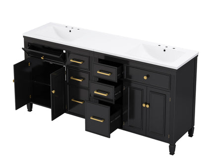 2 Piece Freestanding Bathroom Vanity Set With Sink Top, Reversible Dual Layout