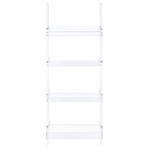 Cimarron - Ladder Bookcase With 4 Shelves - Clear