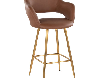 Margarite - Contemporary Fixed Height Counter Stool With Footrest (Set of 2) With Square