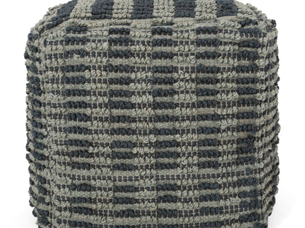 Walle - Fabric Square Pouf Ottoman And Floor Cushion Teal - Blue