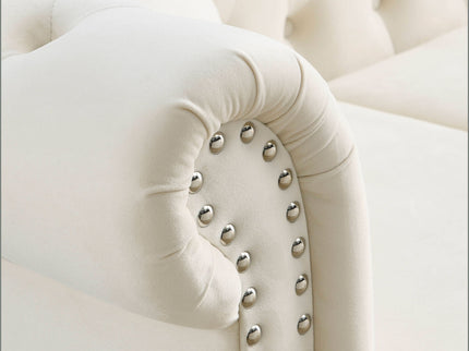Chesterfield Sofa With Rolled Arms And Nailhead Trim