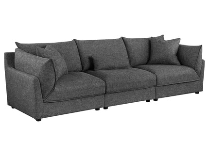 Tomasina - Modular Sofa With Cushions And Padded Arms - Black