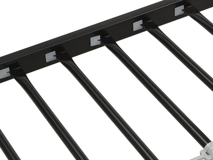 Modern Twin Over Full Metal Bunk Bed With Trundle And Dual Side Ladder And Metal Design - Black / Brown