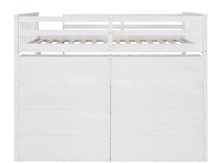 Loft Bed With 8 Open Storage Shelves And Built In Ladder