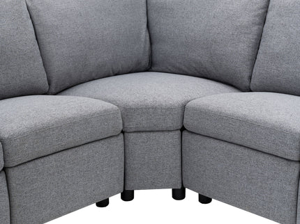 Power Recliner Sectional Sofa Home Theater Reclining Sofa With Two USB Ports, Two Storage Drawers For Living Room