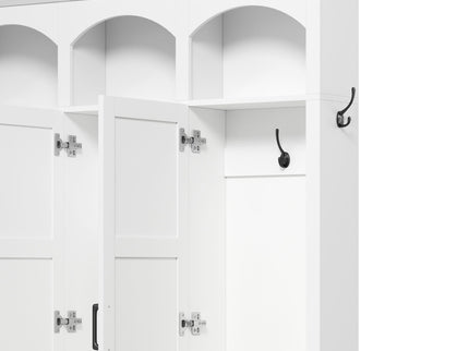 Classic Arched Design Hall Tree With 3 Hidden Storage