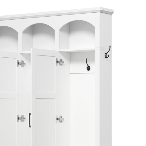 Classic Arched Design Hall Tree With 3 Hidden Storage