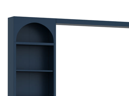 Arched Entertainment Center Wall Unit With 6 Drawers, Large TV Stand With Bookshelves