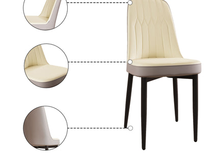 Modern Dining Chair With Cushions And Metal Legs