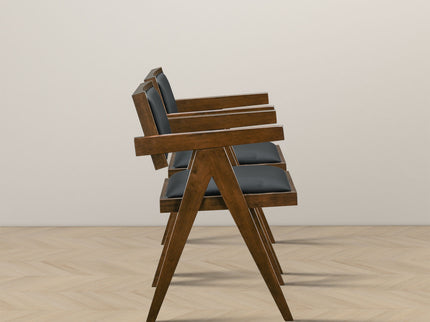 Athena - Dining Chair (Set of 2) - Black / Brown