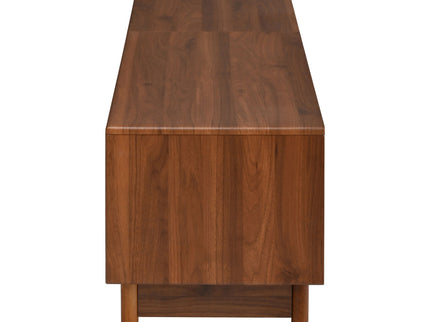 TV Stand With LED Lights And Glass Drawers For Living Room - Walnut