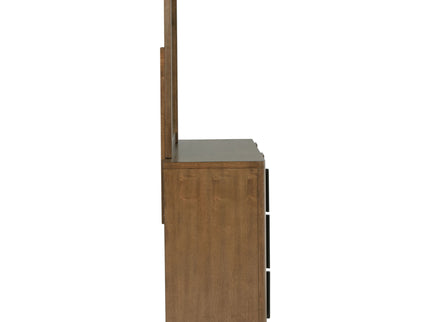 Moraga - 6 Drawer Dresser With Mirror - Ash Brown