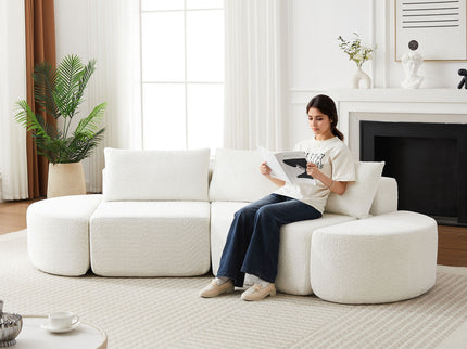 V - Shaped Modular Sofa Set With 3 Pillow