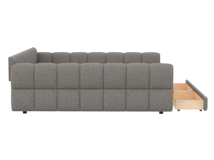 Upholstered Platform Bed With USB Charging And 2 Storage Drawers