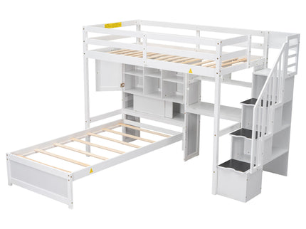 Loft Bed With Built In Desk And Staircase