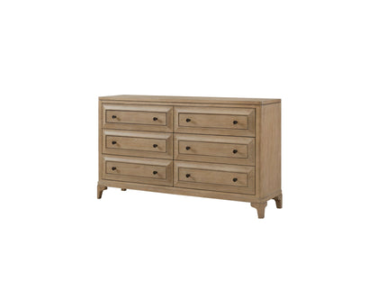 Queen Canopy Bedroom Set With A 2 Drawer Nightstand A Dresser With Poster Mirror And A Door Chest - Sand