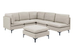 Beige / 3 Pc. L-Shaped Sectional, 2 Ottomans