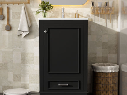 20" Bathroom Vanity With Sink, 1 Drawer, Freestanding Single Set