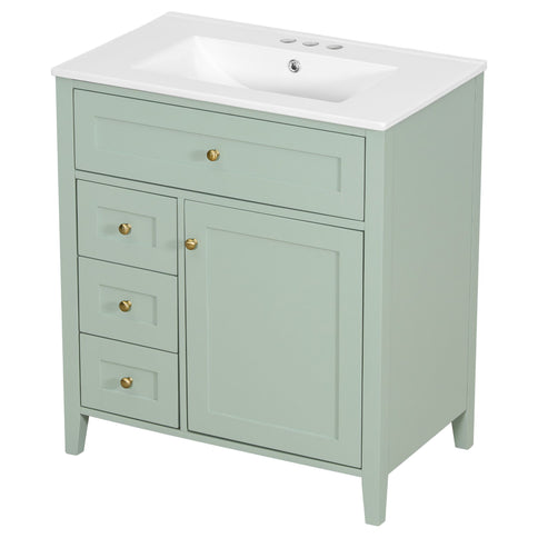 Bathroom Vanity With Sink, 3 Drawers And Adjustable Shelf, Freestanding Storage Unit
