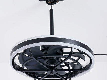 Ceiling Fan Light LED Light Source And Remote Control, 3000 - 6500K Dimmable LED Fan Light, 6 Speeds, For Living Room - Matte Black