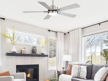 Reversible DC Motor Ceiling Fan With Dimmable LED Light For Living Room