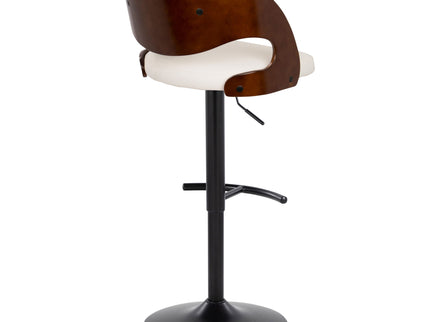 Pino - Mid Century Modern Adjustable Barstool With Swivel With Rounded T Footrest (Set of 2)